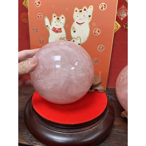 1號❤️夢幻粉水晶球❤️限量頂級系列11公分標準2.1公斤。祈求好人緣貴人運水晶礦石