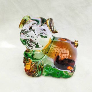 【菲麗雅精品屋】琉璃豬 如意豬 招財豬 大號水晶玻璃豬 居家擺飾 送禮禮贈品