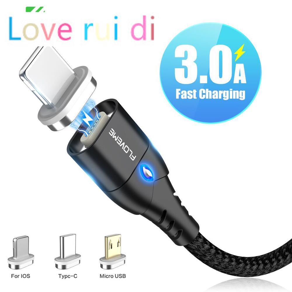 Magnetic Cable Micro USB Type C For適用于 iPhone Cable 1M 3A
