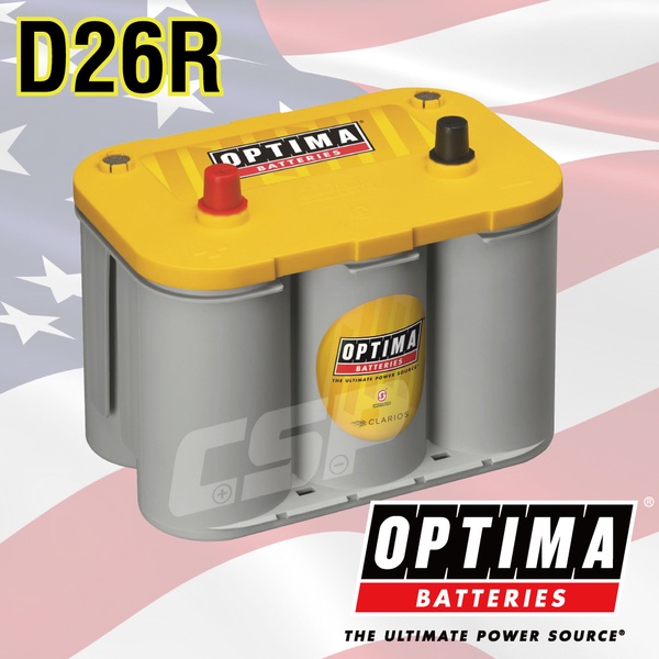 美國 Optima 歐帝瑪  黃色 D26R 捲繞式 AGM 超級電池 汽車電池 油電車 待速熄火