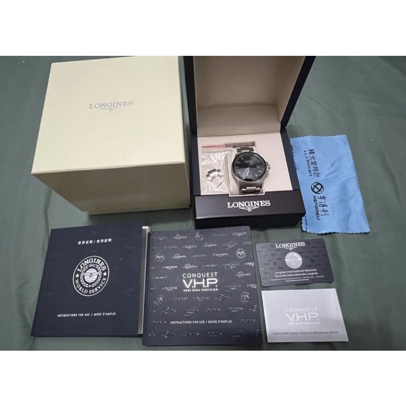 Longines浪琴 征服者系列V.H.P.萬年曆陶瓷圈手錶 腕錶型號：L3.729.4.56.6
