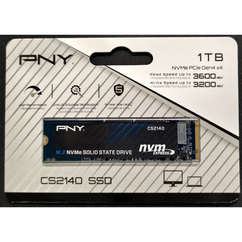 PNY CS2140 1TB M.2 2280 PCIe Gen4x4 SSD #全新未拆封僅只一件 加送散熱片