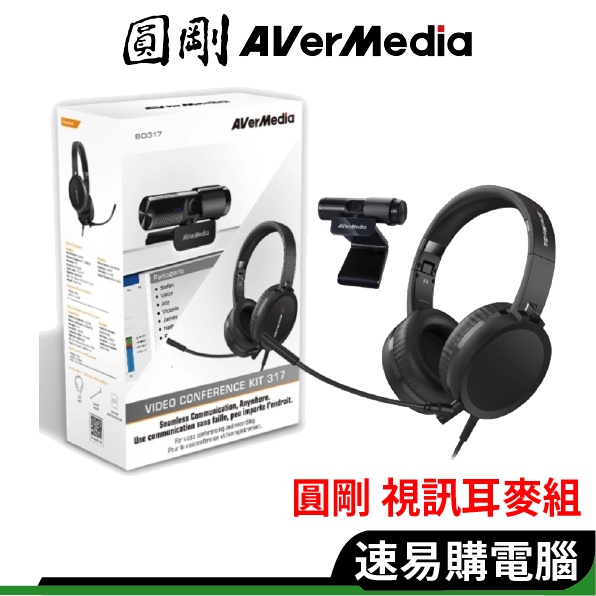 Avermedia圓剛 BO317 網路視訊攝影機 耳機麥克風 PW313 + AH313 視訊耳麥組 耳麥 視訊 鏡頭