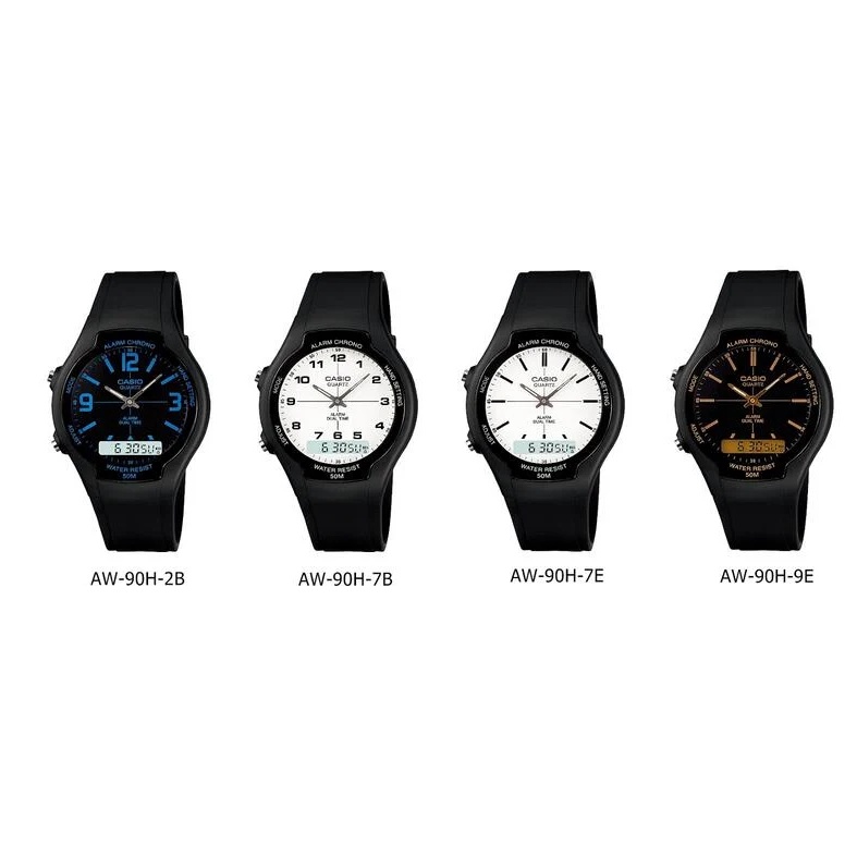 CASIO 酷炫經典指針雙顯錶 AW-90H AW-90H-2B AW-90H-9E AW-90H-7B