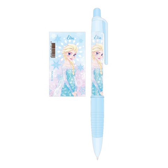【現貨】小禮堂 迪士尼 冰雪奇緣 筆夾式抗壓自動鉛筆 (淺藍)