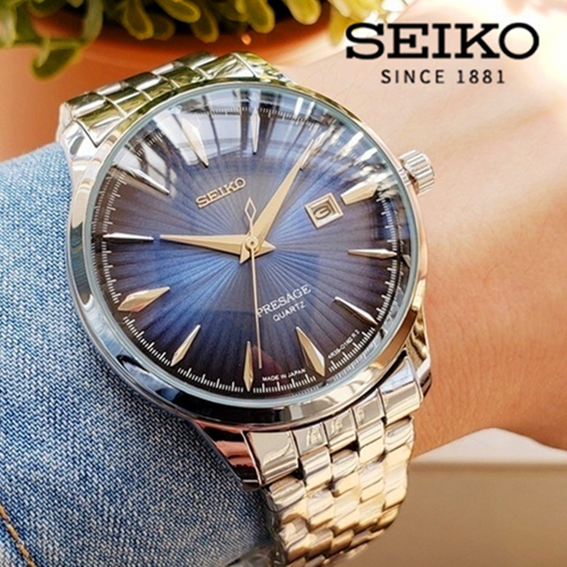 SEIKO 2023 精工男士商務手錶 Presage 飛行員手錶時尚不銹鋼男錶