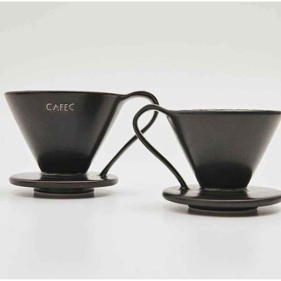 【日本CAFEC】花瓣型陶瓷濾杯 墨黑色 六週年限定色《WUZ屋子-台北》陶瓷 濾杯 花瓣型 咖啡 咖啡濾杯 限定款