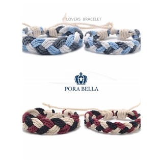 《Porabella》新款情侶編織手繩 手工編織手繩 幸運姻緣 好人緣紅繩手鍊 Bracelets
