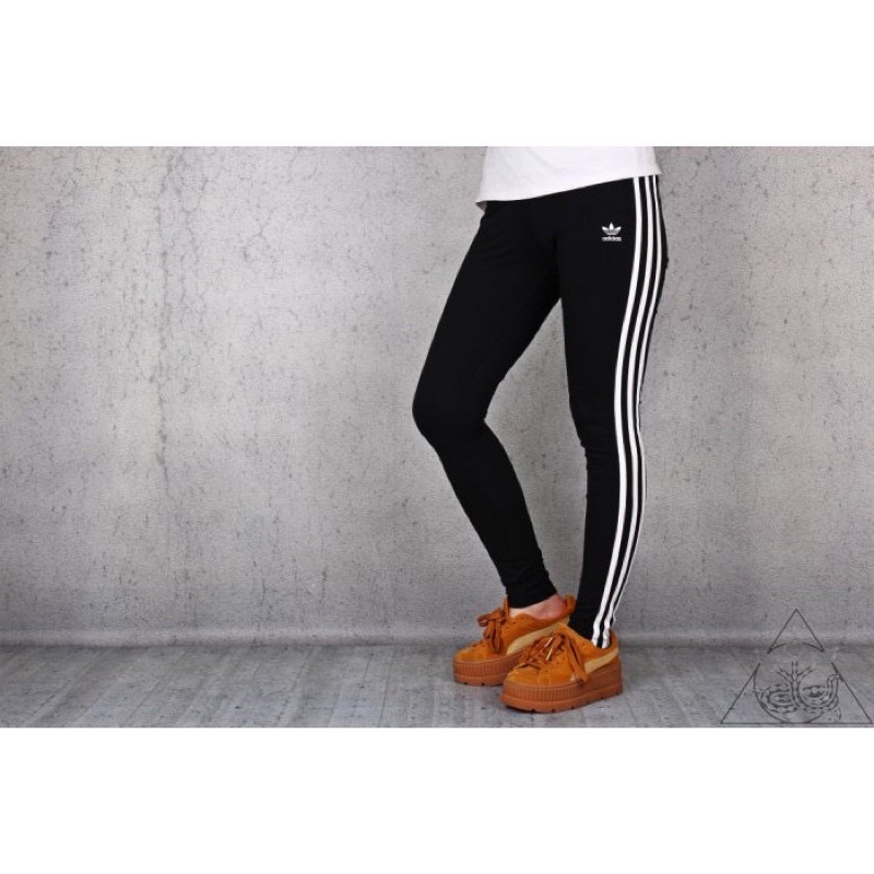 「二手」Adidas 3-Stripes Leggings 三線 內搭褲 運動褲 瑜珈褲 緊身褲【CE2441】