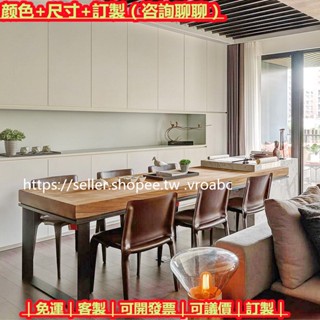 ｜新品*專營實木家具｜loft美式實木餐桌吃飯桌子長方形家用長桌咖啡木桌洽談餐桌椅組合