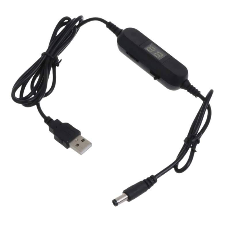 Zzz USB 轉 5 5x2 1mm 1 3V-12V 可調電壓電源線,用於時鐘玩具風扇 LED