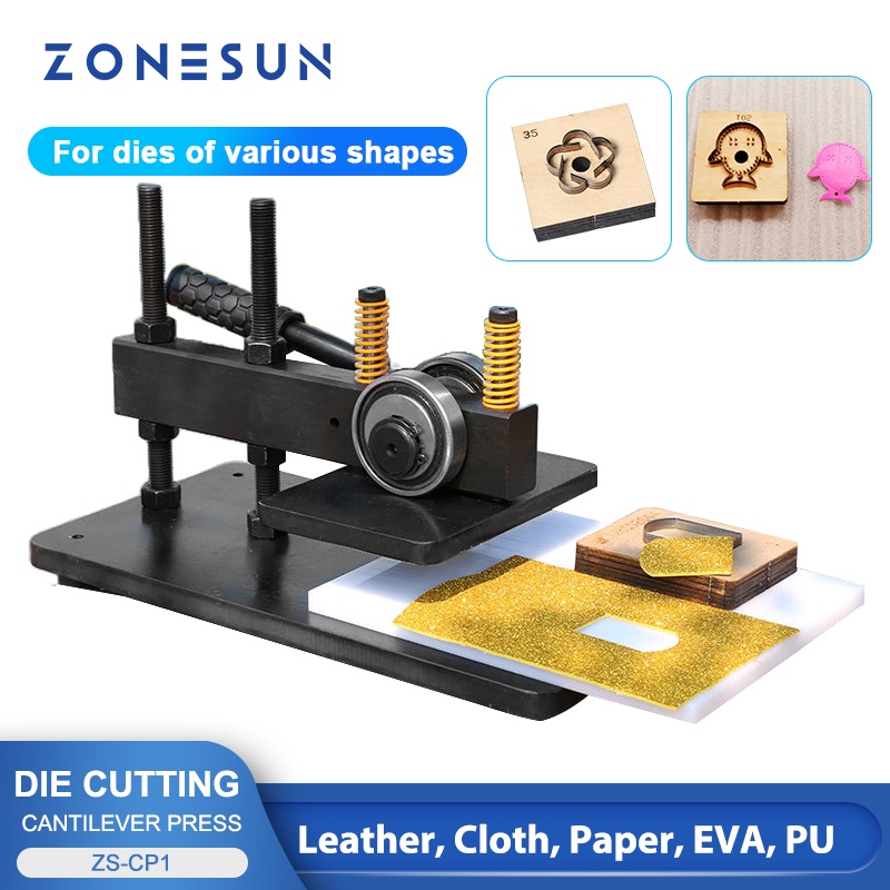 Zonesun ZS-CP1 懸臂式壓模切割機 2T 壓力合金鋼雙軸承 DIY 切割紙板、皮革、紙張、牛皮紙、卡片、紙箱