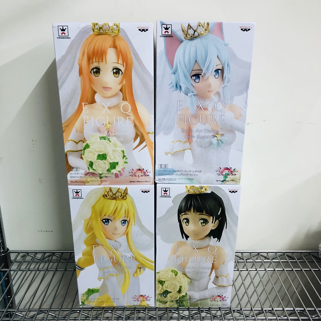 日版/代理景品|BANPRESTO|EXQ FIGURE|刀劍神域|婚紗ver.|亞絲娜|朝田詩乃|愛麗絲|桐谷直葉