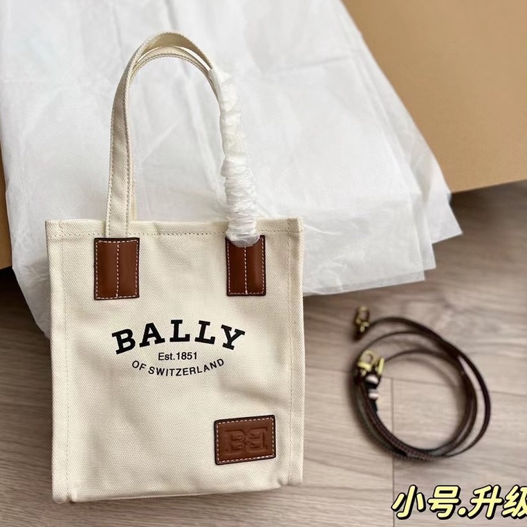 ❏❉【评论有礼】bally帆布包迷你款手提單肩斜挎女包托特包購物袋 77220821