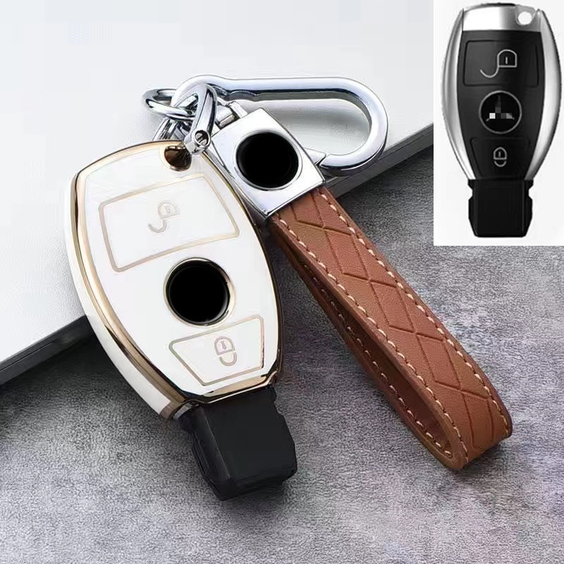 汽車 TPU 鑰匙扣蓋鑰匙扣保護套鑰匙扣, 適用於奔馳 W204 W205 W176 GLA CLA C 級配件