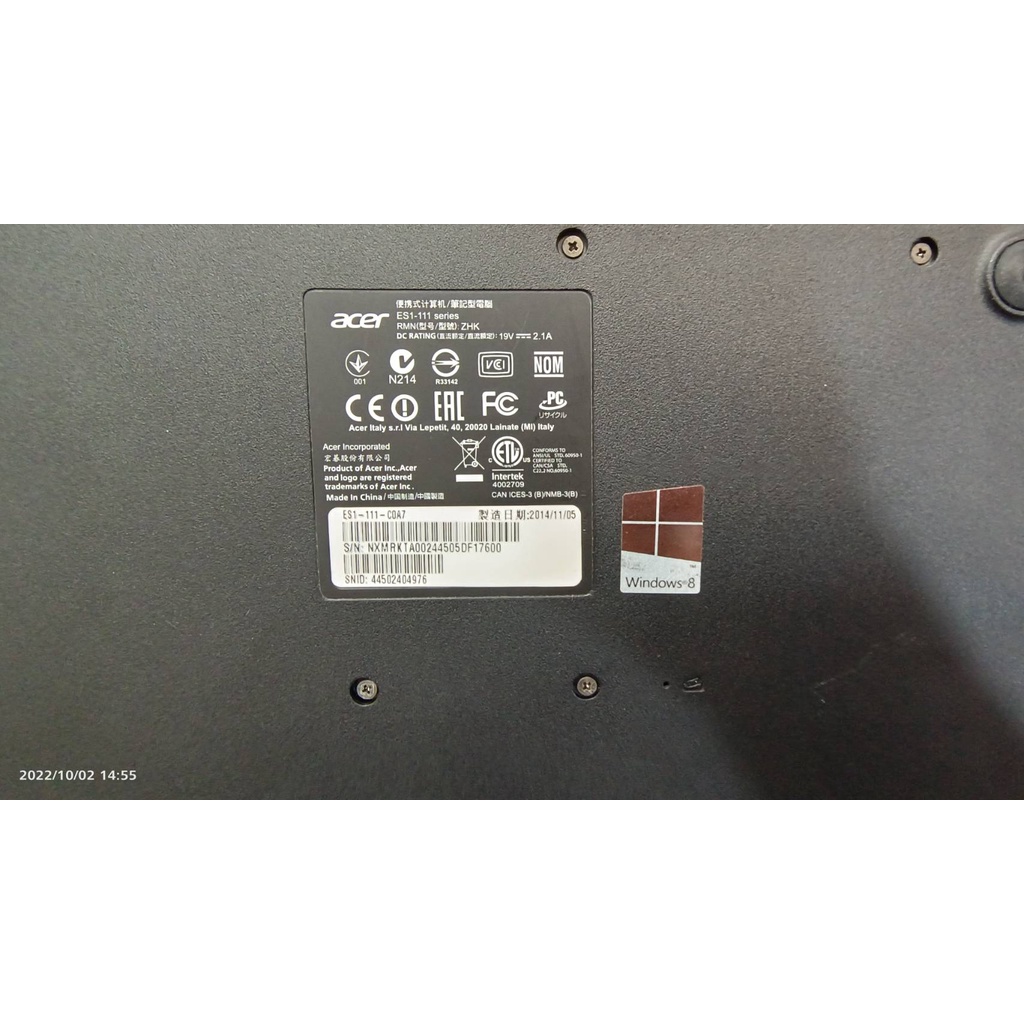 (二手) Acer 宏碁 ES1-111 11.6吋 N2940 四核心 小筆電