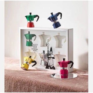 義大利限量 Bialetti 比樂蒂 Mokina 百年限量禮盒 摩卡壺 六入組合超值展示 moka Brikka