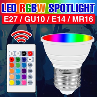 Rgb 燈泡 E27 LED GU10 燈 220V 智能燈 MR16 Spotliight E27 燈泡 E14 七彩