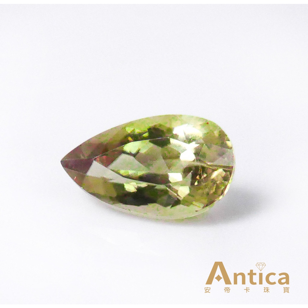 [ANTICA] 水鋁石 Diaspore 3.52克拉 水滴 黃色 綠色 土耳其 天然寶石 （經理推薦）安帝卡珠寶