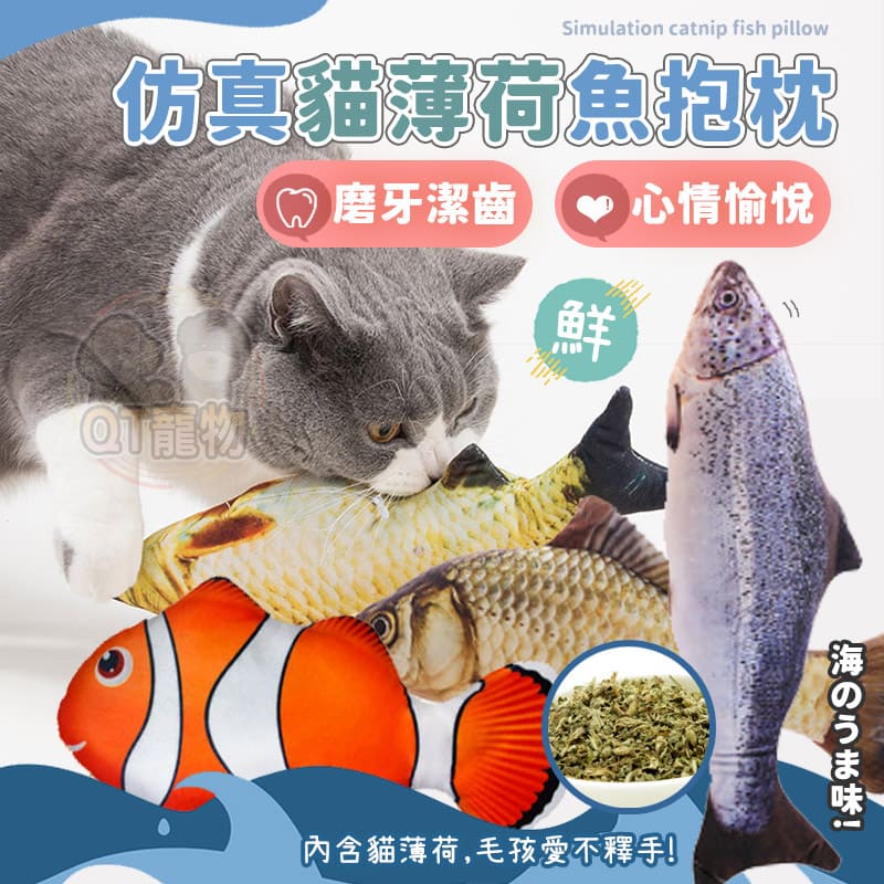 【QT寵物🇹🇼】貓草魚 貓玩具 貓草玩具 貓草包 貓草 貓薄荷 貓玩具魚 貓咪抱枕 貓草抱枕 貓草枕 貓薄荷魚 逗貓玩具