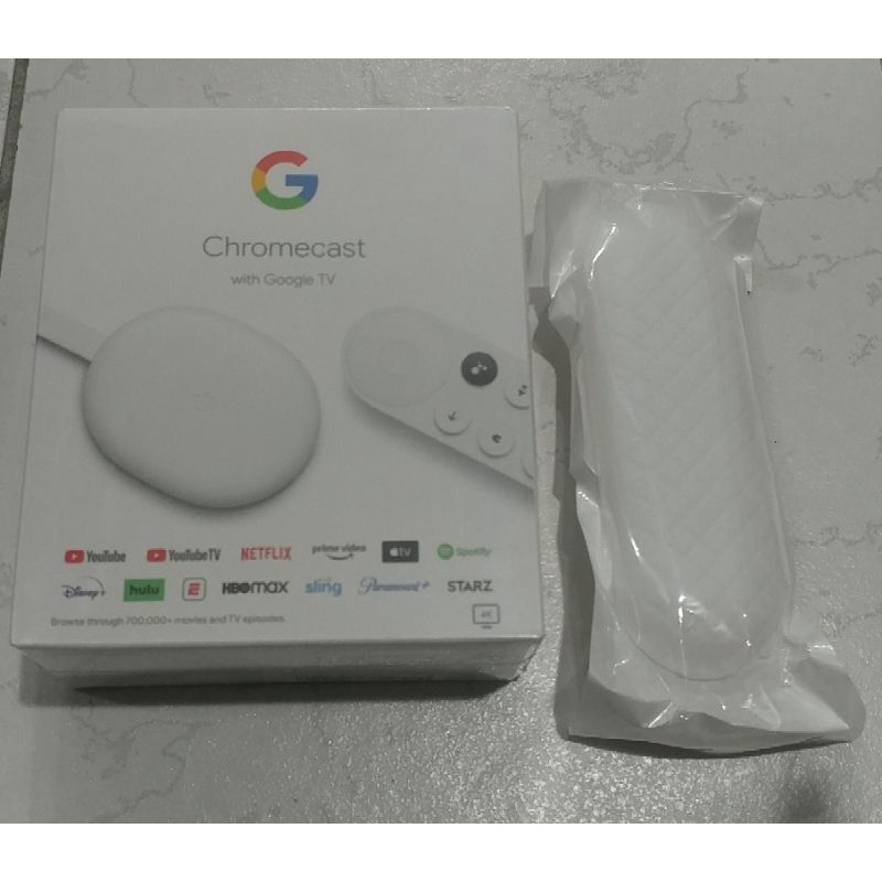 全新chromecast with google tv含保護套、發票