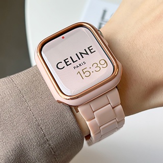 Image of 樹脂錶帶+殼套裝 適用 Apple Watch 8 7 4 5 6 SE S7 41mm 45mm 蘋果手錶帶 環保樹脂