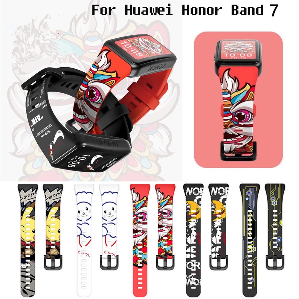 熱銷 個性卡通款 適用於 華為手環7 錶帶 替換印花腕帶 華為手環 7/Huawei band 7 替換帶 腕帶 配件