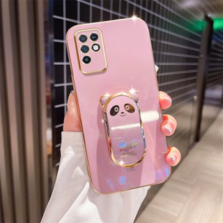 Infinix Note 10 X693 精密相機手機殼帶豪華電鍍冰盾熊貓手機支架
