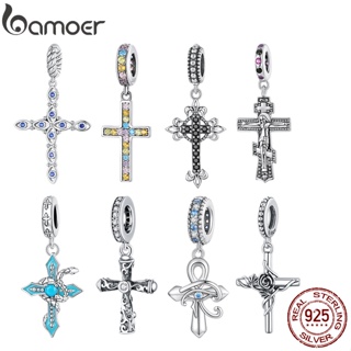Bamoer 925 銀珠惡魔之眼和十字架系列懸掛時尚吊墜配飾