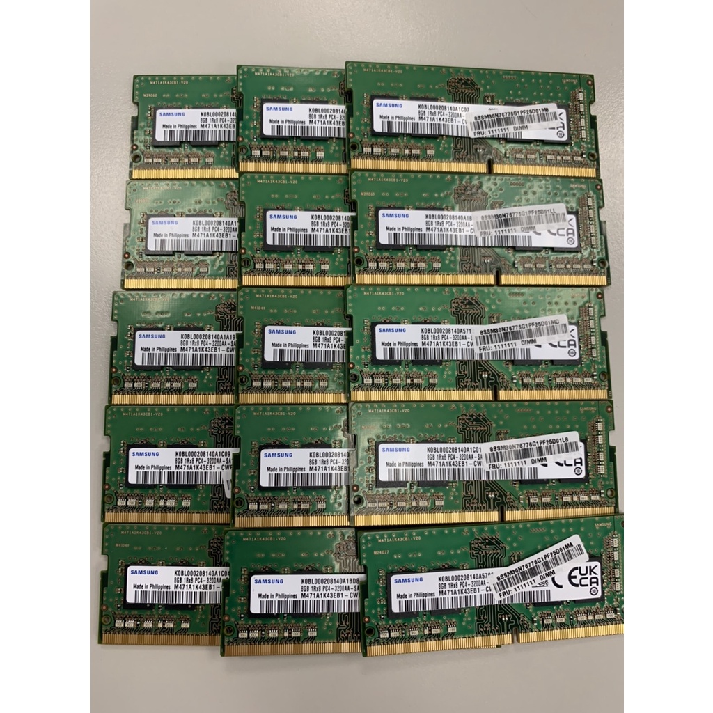 筆電記憶體 Samsung 8G DDR4 3200 NB RAM (M471A1K43EB1-CWE)