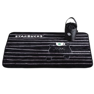 《全新正版公司貨》星巴克黑色品牌隨身毯組 聖誕禮物 秋日星意保暖毯 黑貓迷藏隨身毯組 隨身毯 大方巾+收納提袋