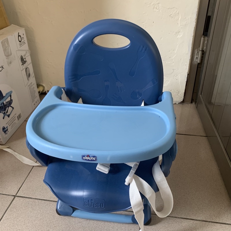 二手chicco攜帶式餐椅 藍