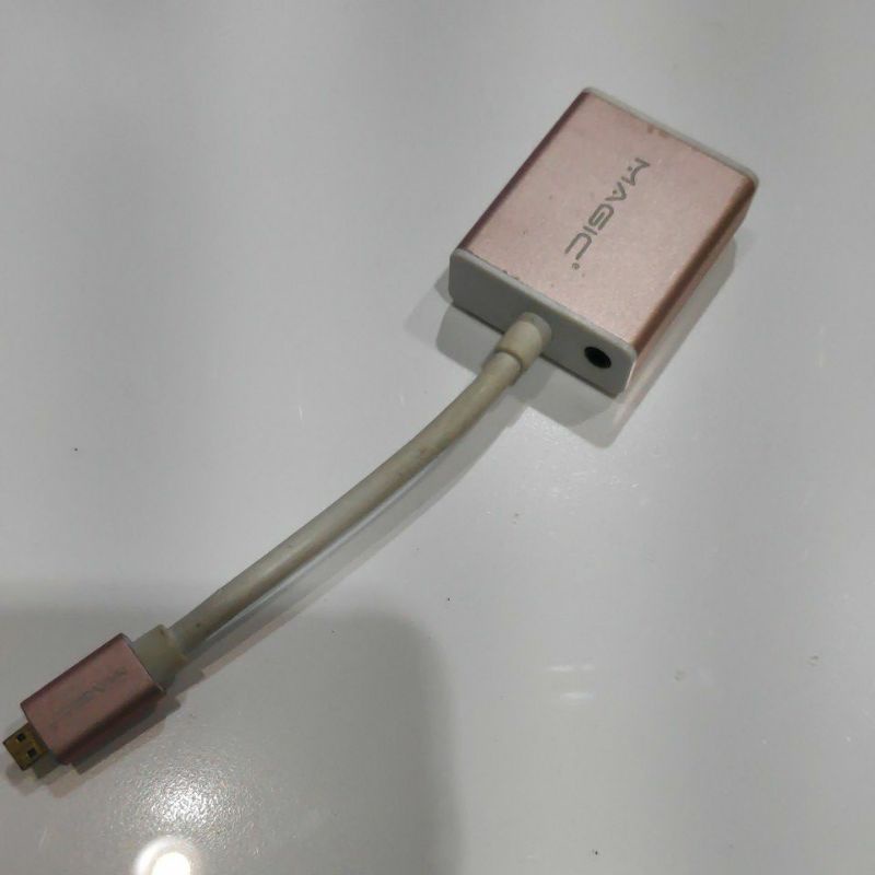 【MAGIC】HDMI Micro D公 轉 VGA 15Pin母 立體聲影音轉接器(含音頻孔)