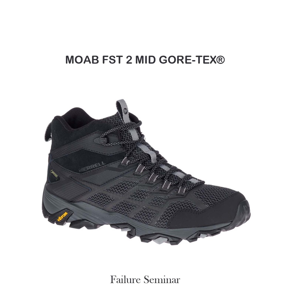 Merrell MOAB FST 2 MID GORE-TEX® 黑 灰 Vibram 黃金大底 登山鞋 男鞋 戶外鞋