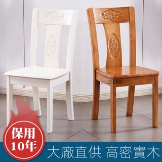 【實木餐椅】全實木椅子 家用餐椅 廳靠背椅 原木簡約現代書桌 木頭凳子 中式飯店 餐椅 椅子 凳子