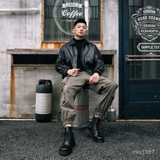 【精品男裝】新款複古青年軟皮衣男寬鬆韓版翻領機車服潮牌飛行員皮夾剋外套男jioyh CF13