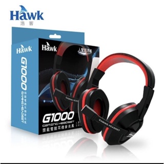 【Hawk 浩客】頭戴電競耳機麥克風 G1000(4吋單體採用特殊震膜)電勁耳機，頭戴式耳機、麥克風、全國電子