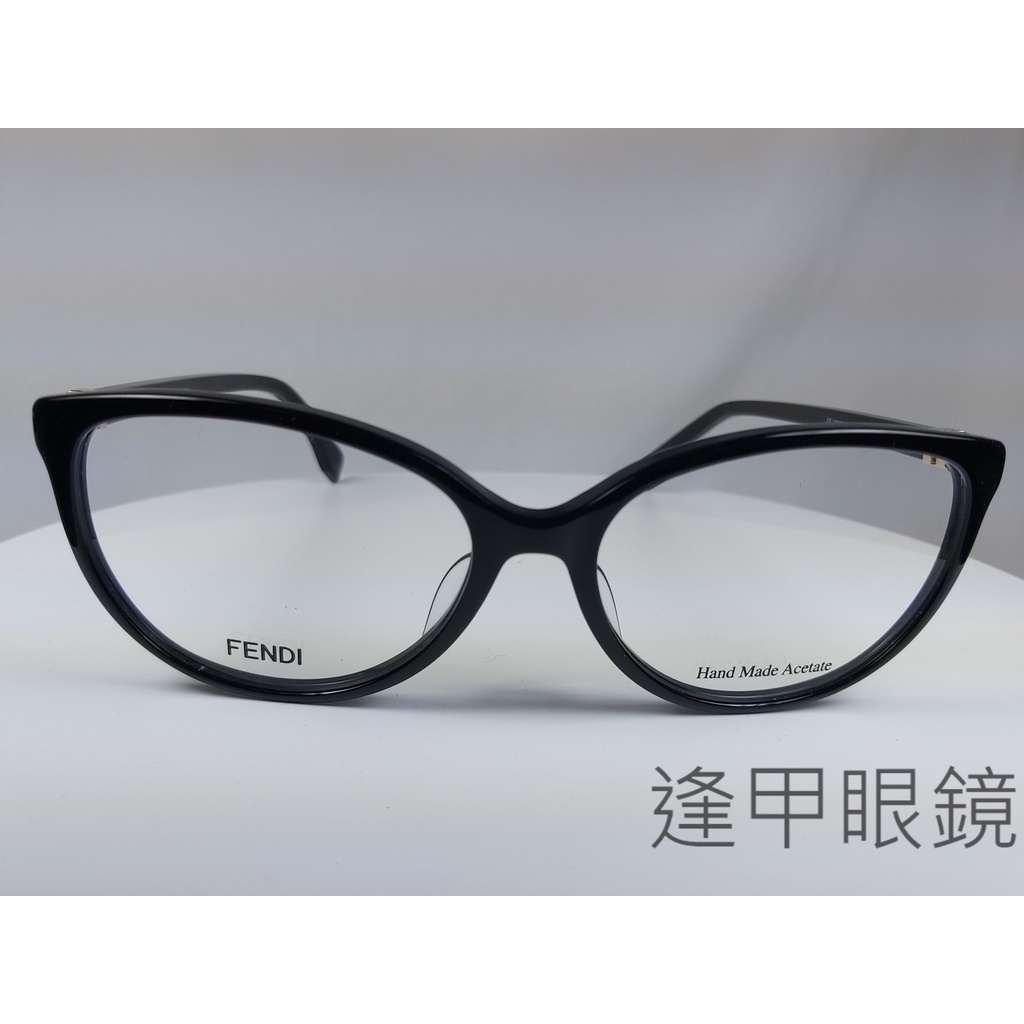 『逢甲眼鏡』FENDI  鏡框  黑色大框  優雅設計 玫瑰金LOGO【FF1002/J 807】