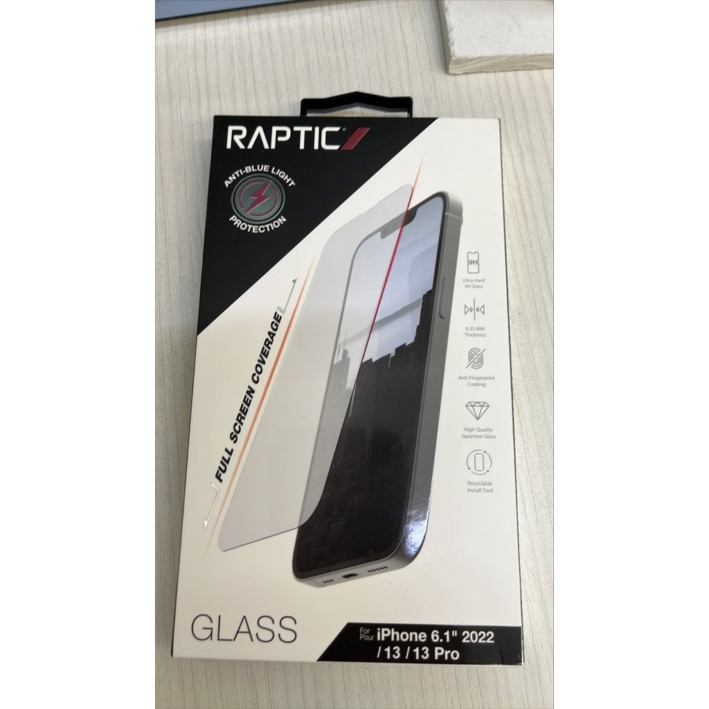 福利品出清 RAPTIC iPhone 14/13/13 Pro 抗藍光玻璃貼 CA202210210017