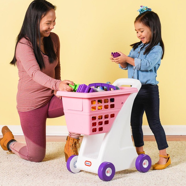 聚聚玩具【正版】Little Tikes 兒童購物車-粉 體能較具 幼兒園教具 家家酒 戶外 推車 3200612060