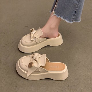 【Poetry】懶人鞋女 穆勒鞋 包頭拖鞋 外穿女 涼鞋女 中跟涼拖鞋 春季新款 鬆糕厚底涼鞋 防滑時尚 百搭復古涼拖鞋