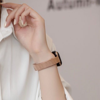細款麥穗紋 適用 Apple Watch 8 7 6 5 SE 蘋果手錶錶帶 45mm 41mm 不鏽鋼錶帶 蘋果錶帶