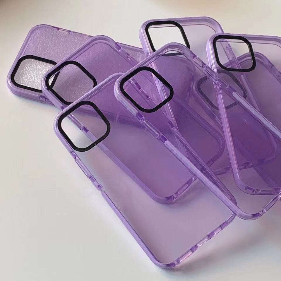 Youlipark 簡約透明紫色iphone 11 12 13 14 Pro Max 手機殼 蝦皮購物