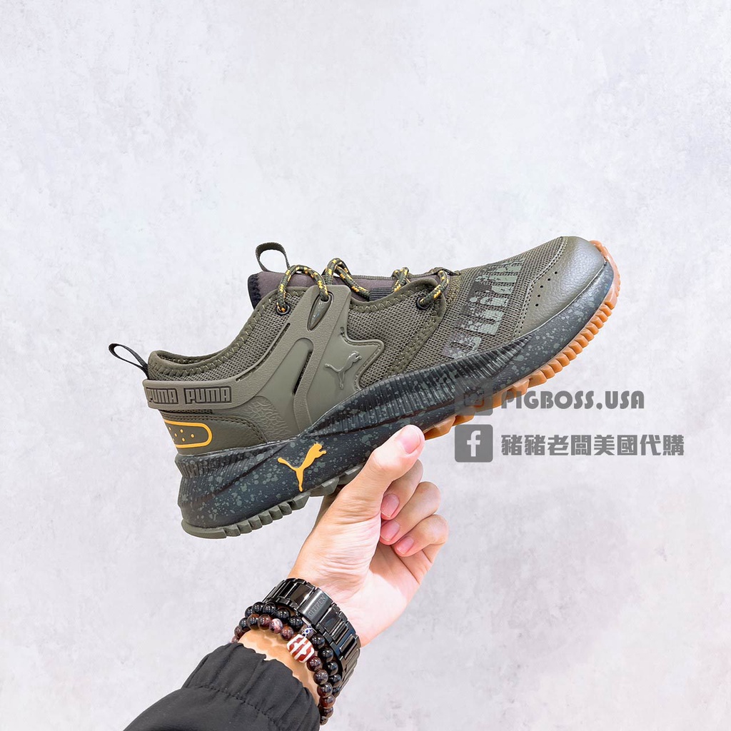 【豬豬老闆】PUMA Pacer Future Trail 軍綠 潑墨 休閒 運動 慢跑鞋 男鞋 38288406