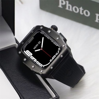 【高級品質】改裝表殼一體金屬套裝 鋁合金改裝錶帶 適用Apple Watch9 8 7 6 5 SE 44mm 45mm