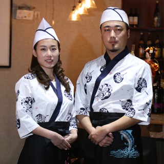 【苗苗】【耀欣匯日式料理服1】日式廚師服裝和服日本料理壽司店餐廳廚房男女服務員工作制服訂製.太原紫栓