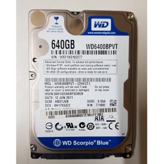 WD 藍標 640GB WD6400BPVT 筆記型電腦專用 2.5吋 SATA 硬碟 2手良品
