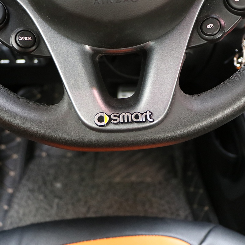 適用賓士smart金屬隨意車貼斯瑪特改裝內飾兩門四門方向盤裝飾貼《順發車品》《smart專營店》