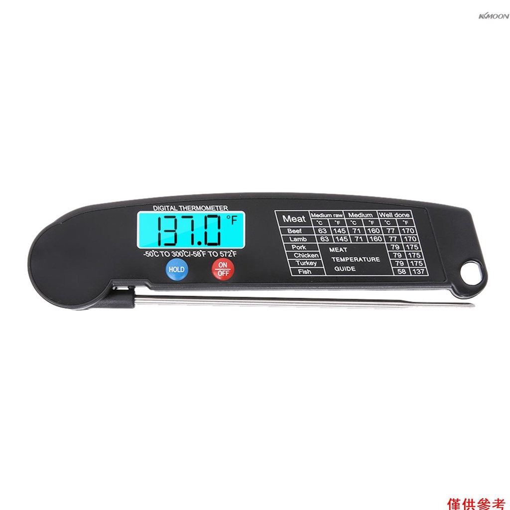 Kkmoon 溫度計數字即時讀取肉類溫度計食物烹飪溫度測試儀, 帶可旋轉探頭背光, 用於燒烤燒烤牛奶廚房使用