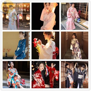【和服】 日本風格 cosplay 和服 party 日本印花和服正裝女改良中國風日式和風浴衣寫真連衣裙神明少女